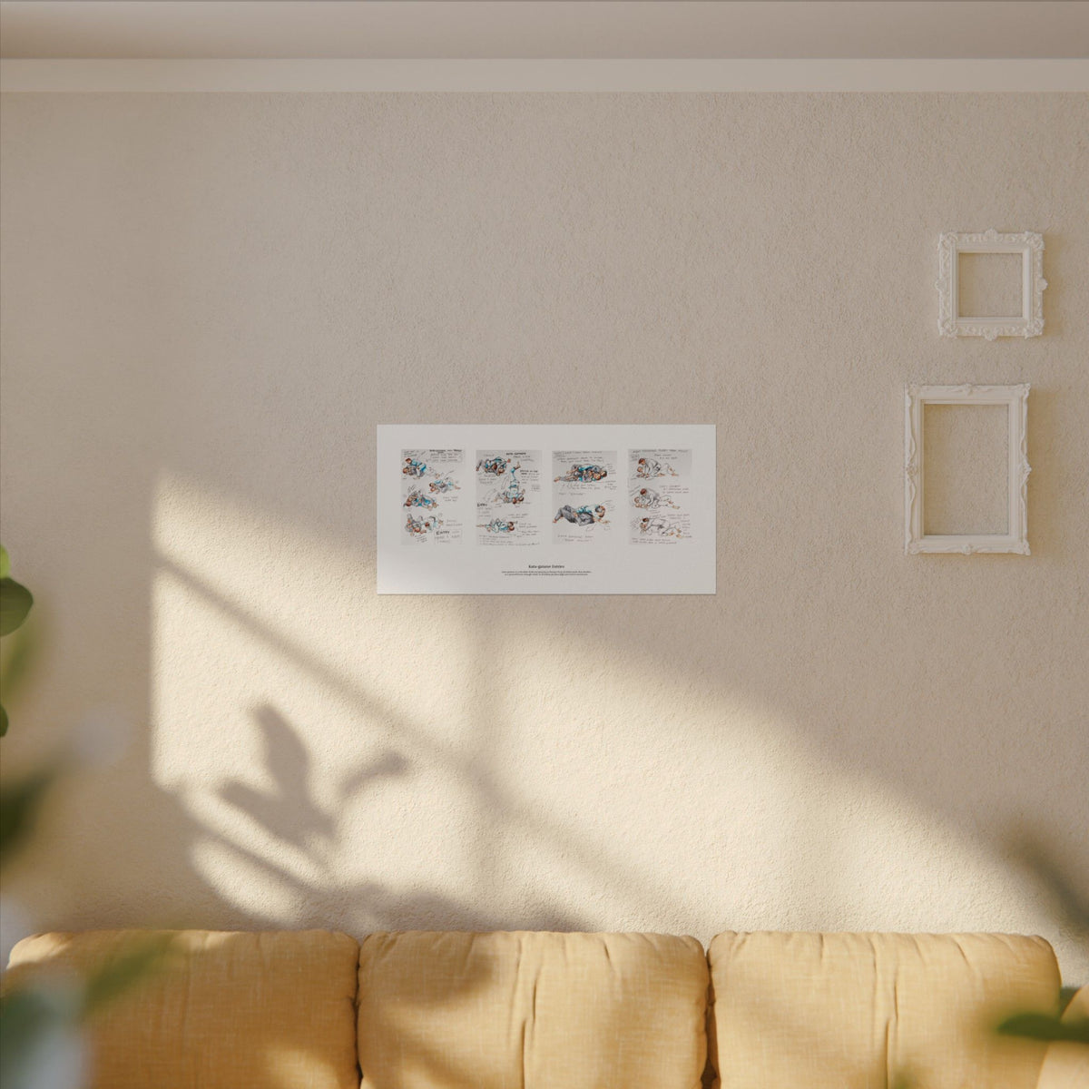 Watercolor Sketch Poster — Textured Matte Art Print with Notes