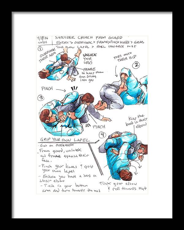 Shoulder Crunch from Guard - Framed Print