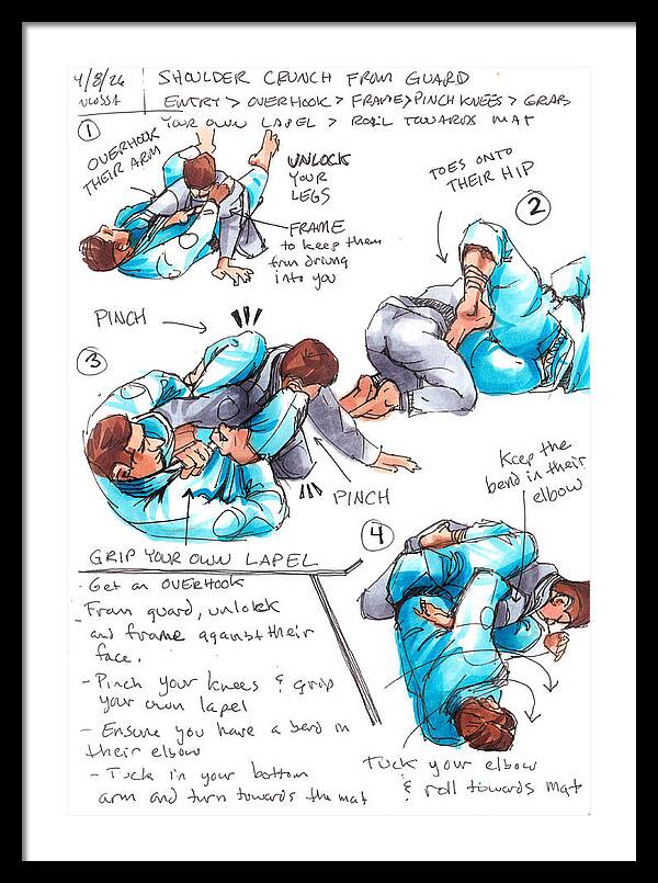 Shoulder Crunch from Guard - Framed Print