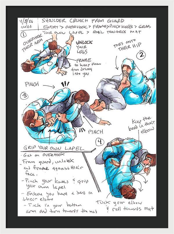 Shoulder Crunch from Guard - Framed Print