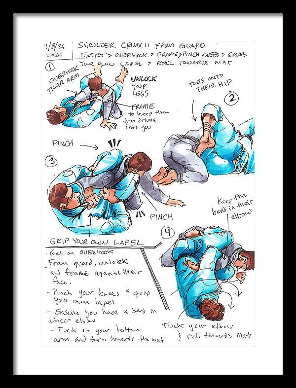 Shoulder Crunch from Guard - Framed Print
