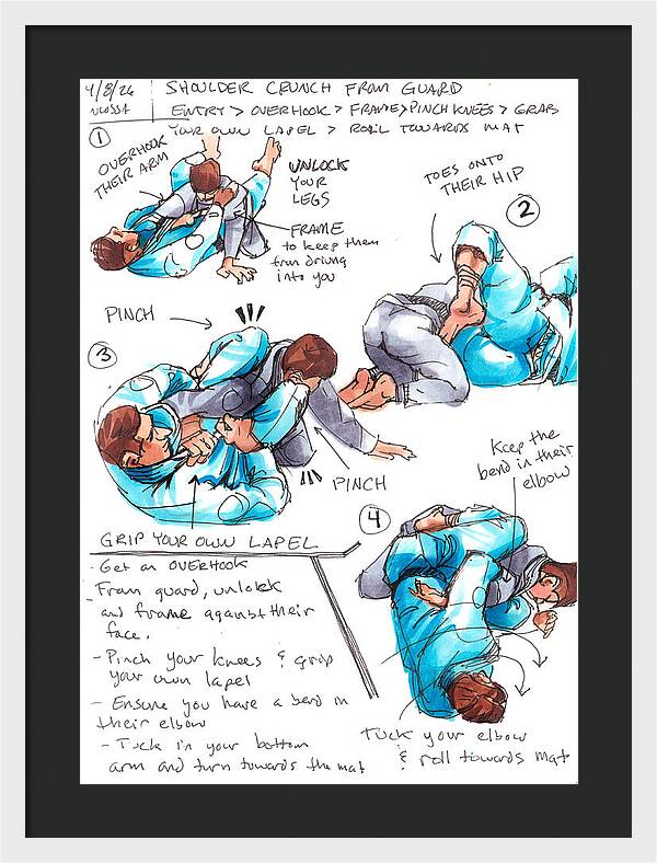 Shoulder Crunch from Guard - Framed Print