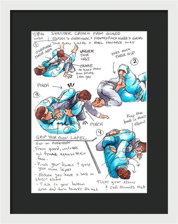 Shoulder Crunch from Guard - Framed Print