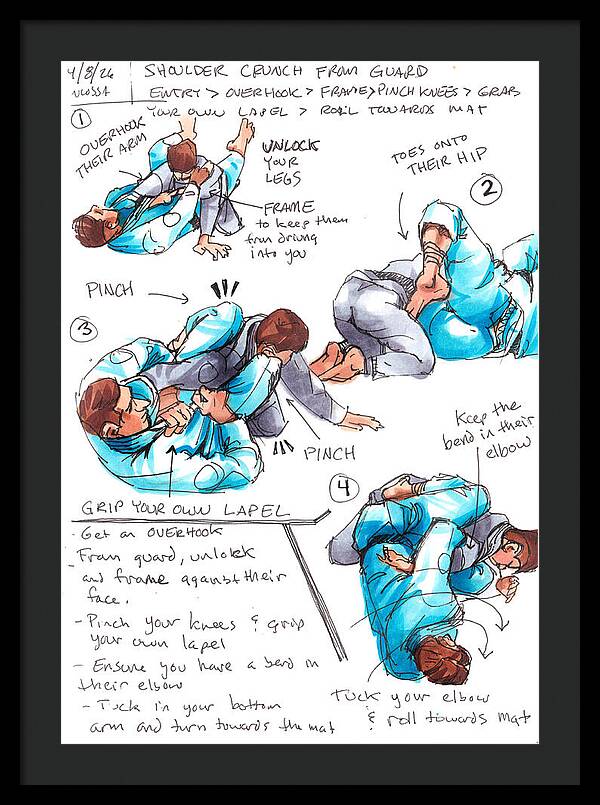 Shoulder Crunch from Guard - Framed Print