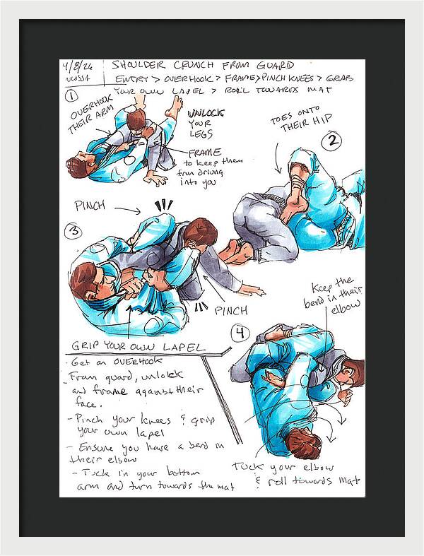 Shoulder Crunch from Guard - Framed Print