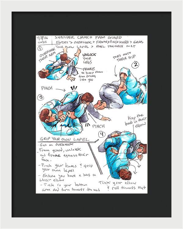 Shoulder Crunch from Guard - Framed Print