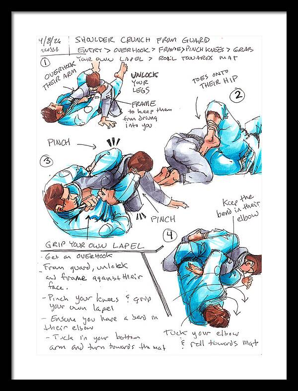 Shoulder Crunch from Guard - Framed Print