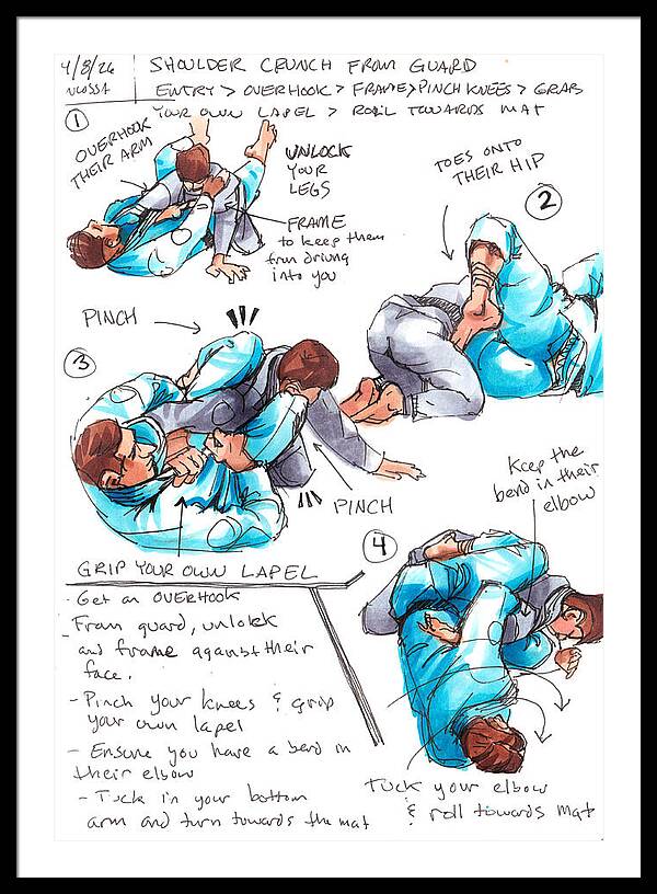 Shoulder Crunch from Guard - Framed Print